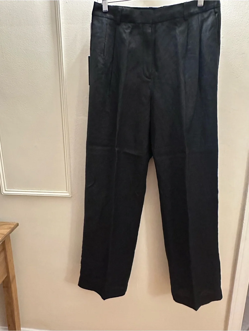Babaton Black Effortless linen Dress Pants - Tailored Straight